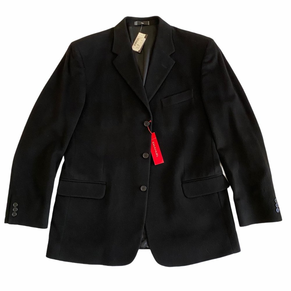 NWT Black Emanuel Ungaro Blazer Size 44R